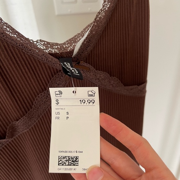 NEW H&M Lace Trim Ribbed Slip Dress - Picture 2 of 3